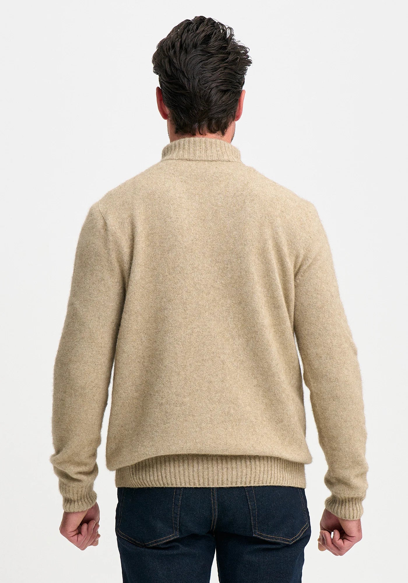 Merinomink Mens Whittaker Half Zip Merino and Possum Sweater
