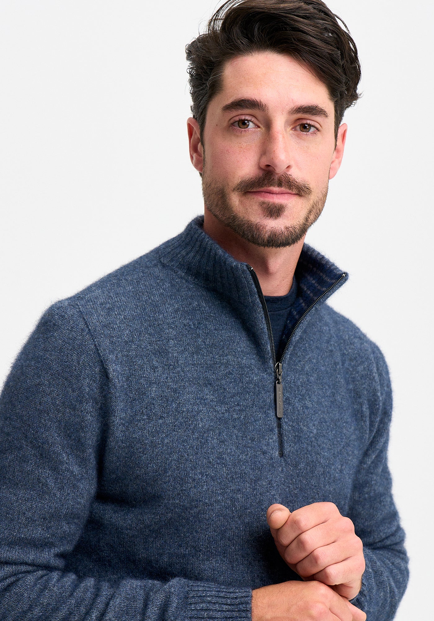 Merinomink Mens Whittaker Half Zip Merino and Possum Sweater