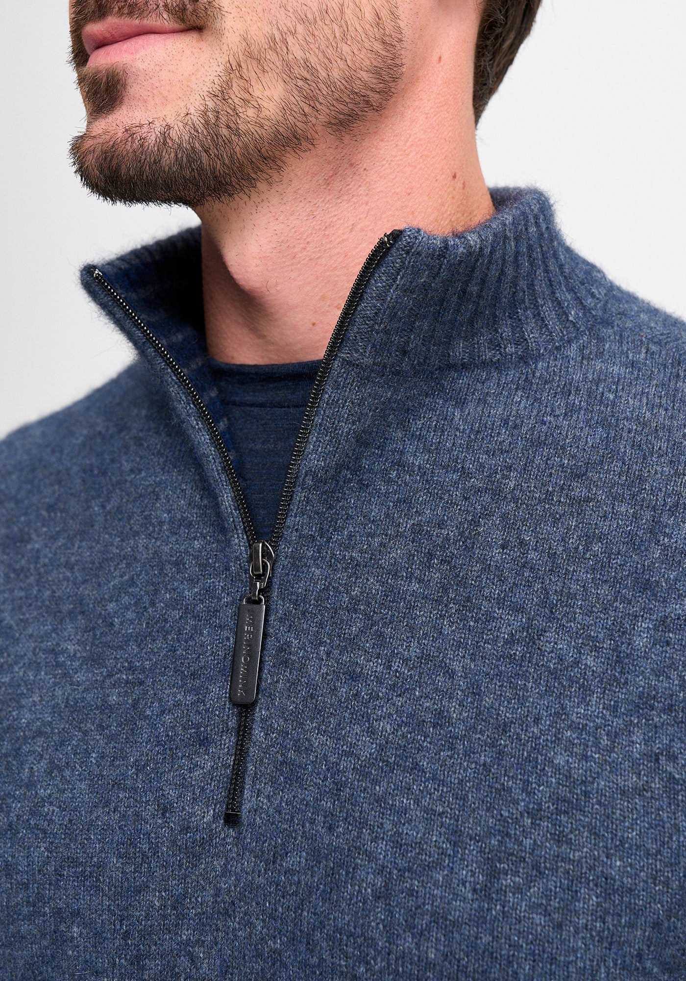 Merinomink Mens Whittaker Half Zip Merino and Possum Sweater