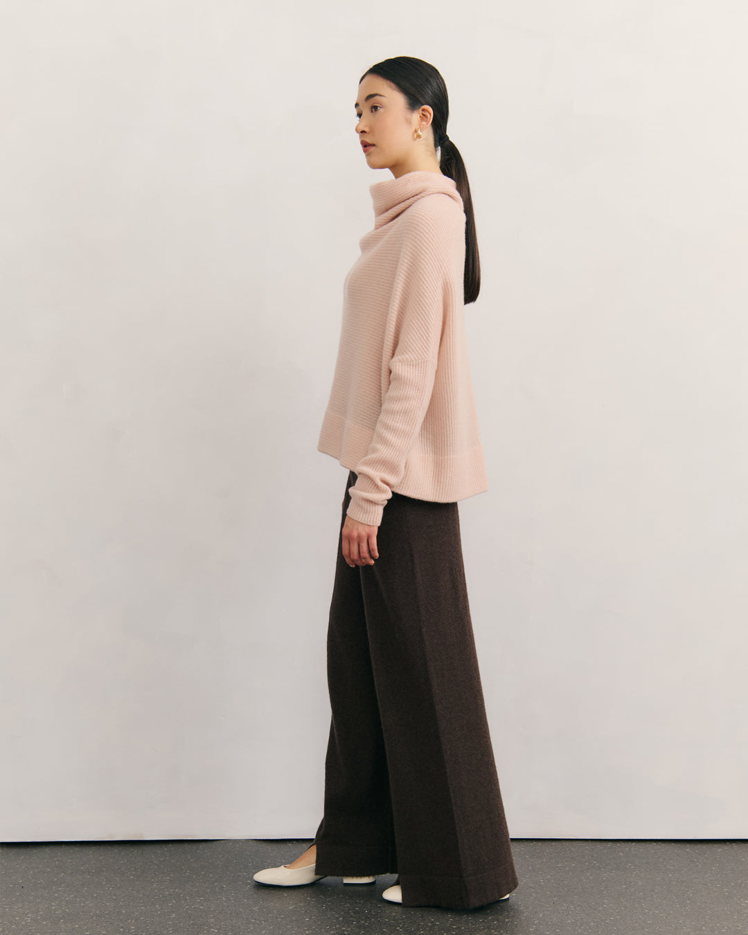 Cashmerism Ribknit Cowl Neck Crop Top