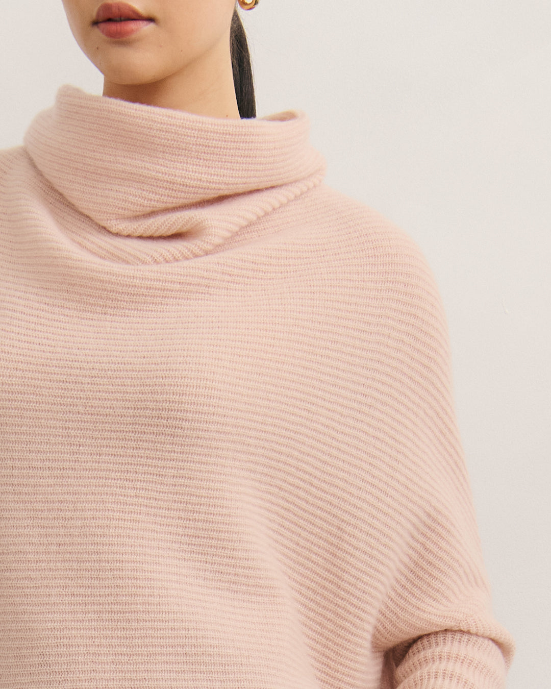 Cashmerism Ribknit Cowl Neck Crop Top