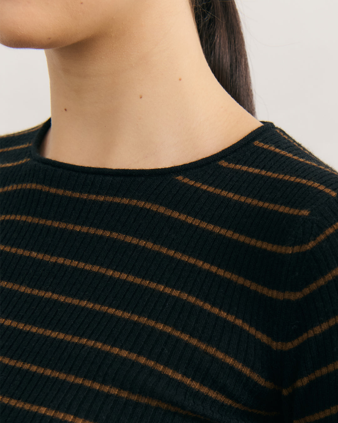 Cashmerism Superfine Robbed Stripe Top