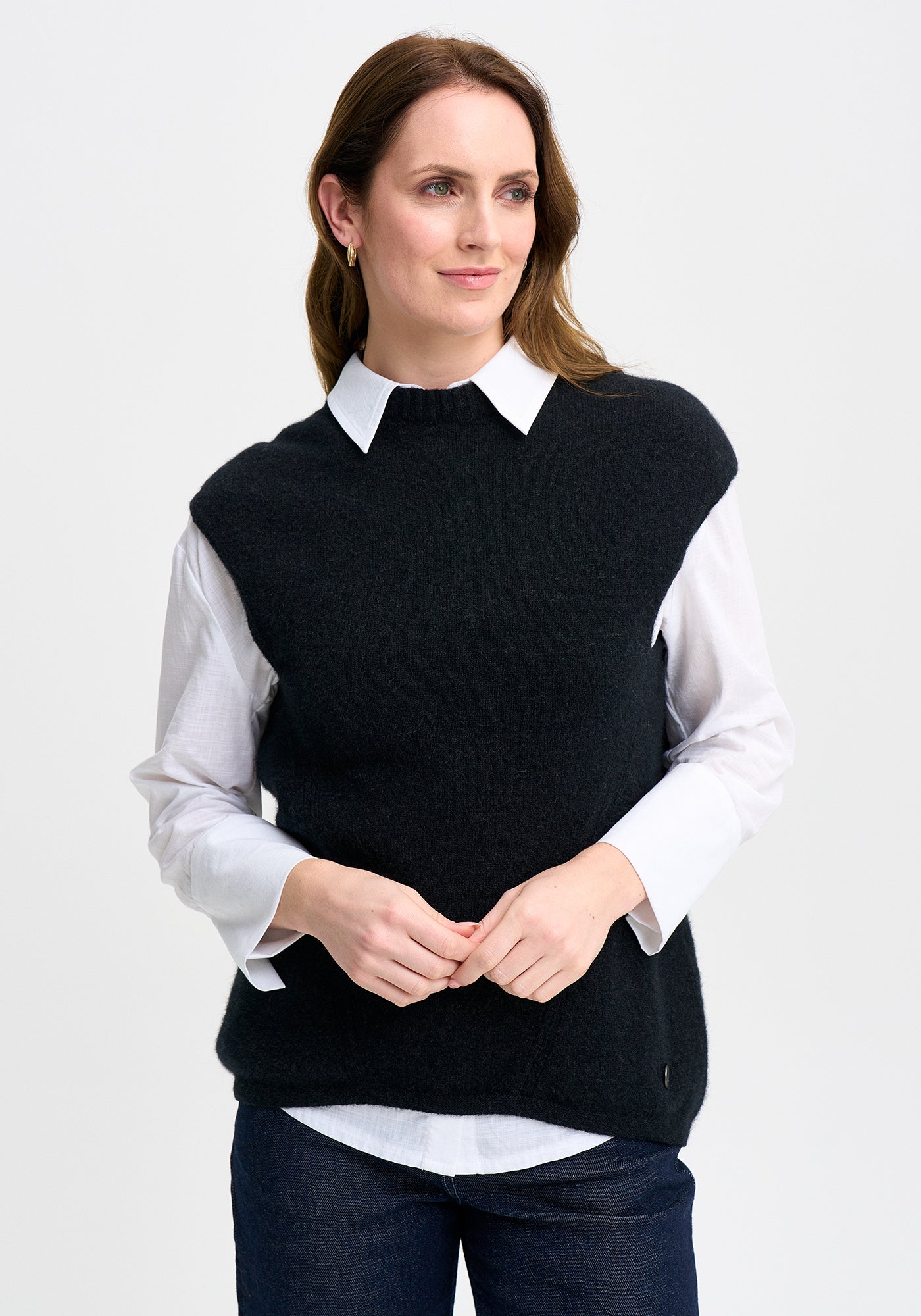 Merinomink Womens Claudia Vest in Merino and Possum