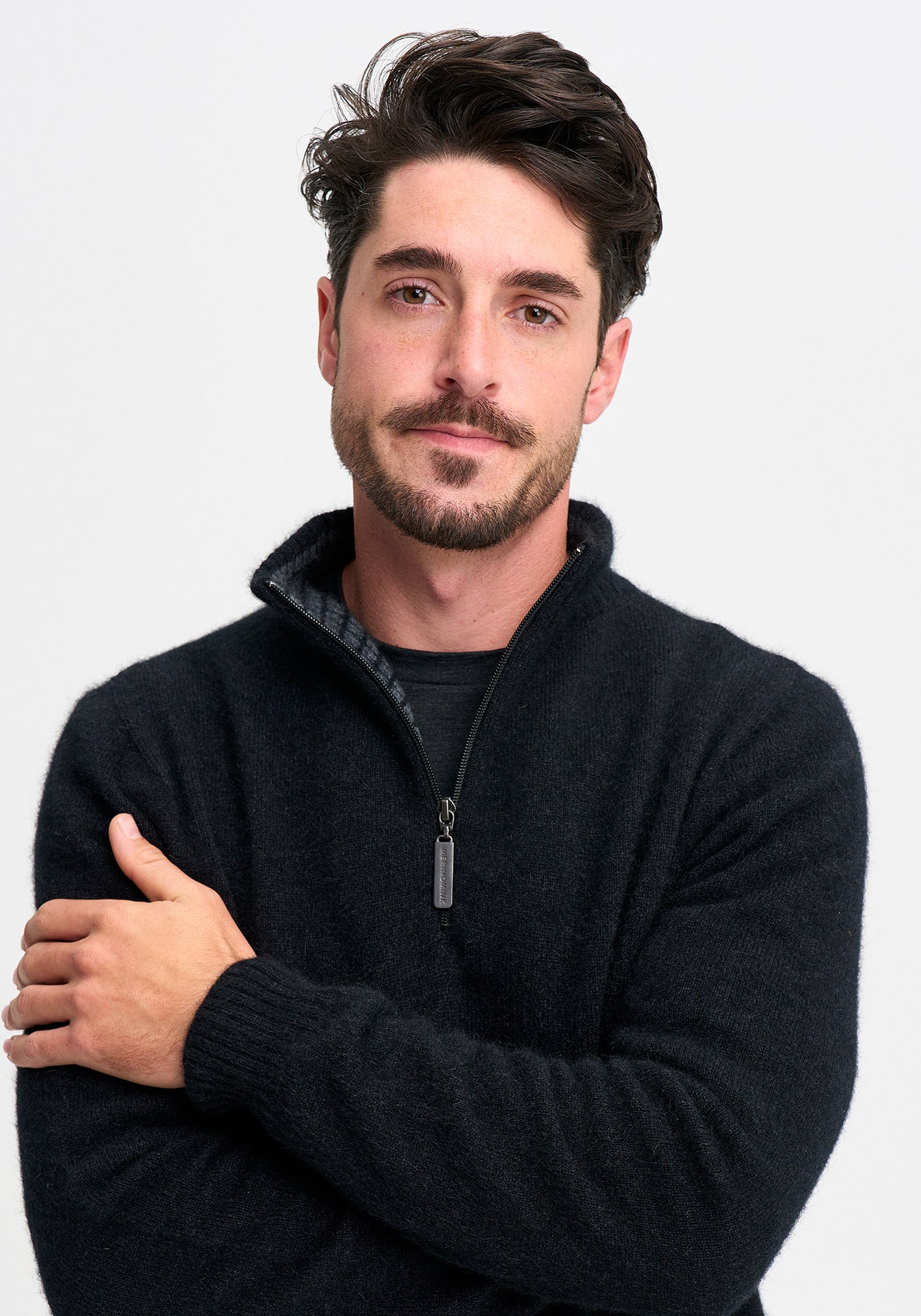Merinomink Mens Whittaker Half Zip Merino and Possum Sweater