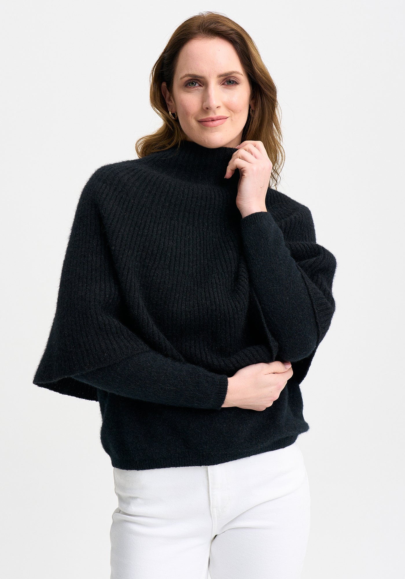 Merinomink Ena Poncho in Possum and Merino Blend
