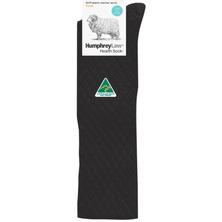 Humphrey Law 95% Fine Merino Wool Quilted Ladies' Over the Knee Health Sock