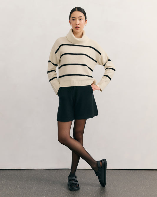 Cashmerism Structured Fold Neck Cashmere Pullover
