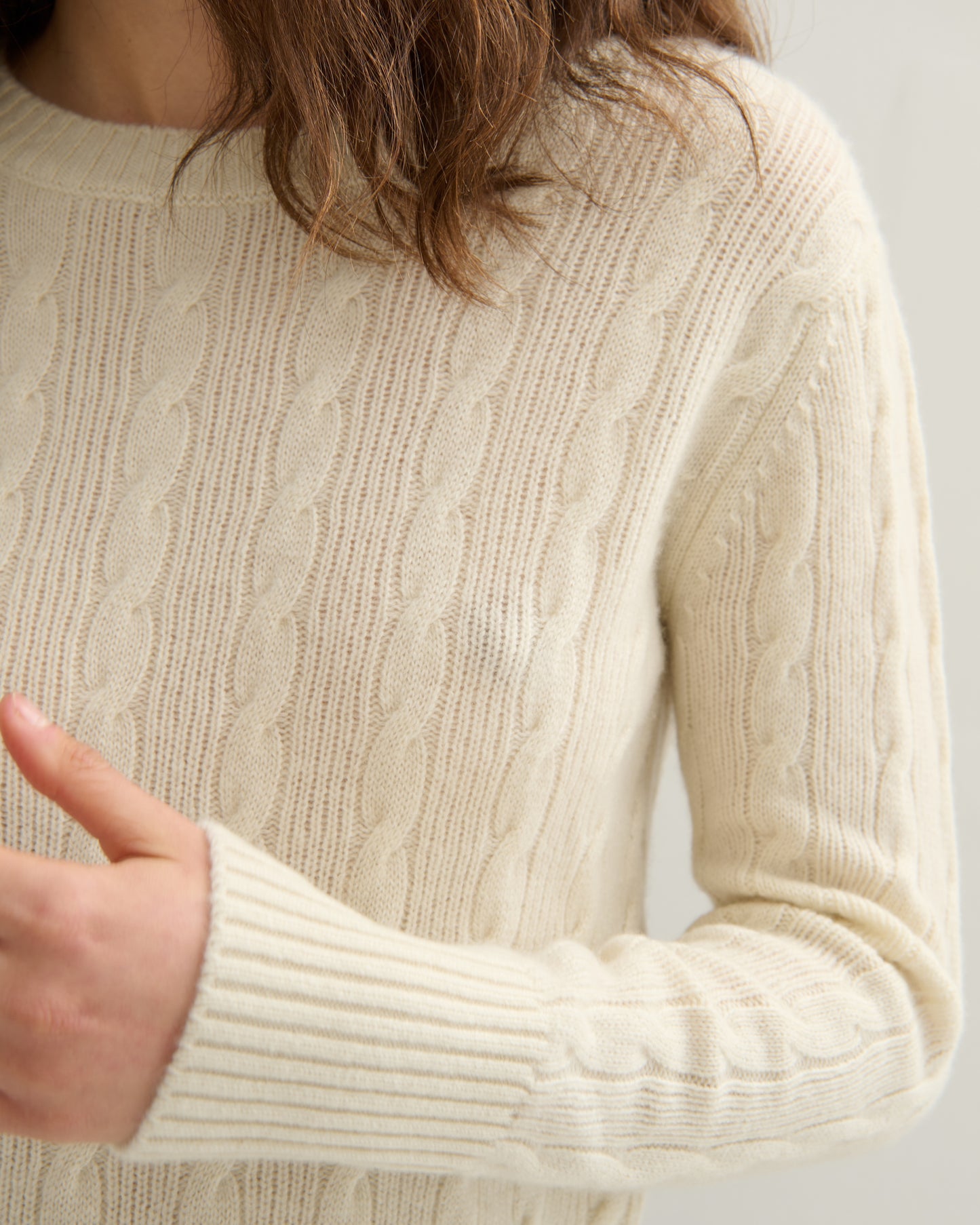 Cashmerism Cable Knit Crew Neck Pullover