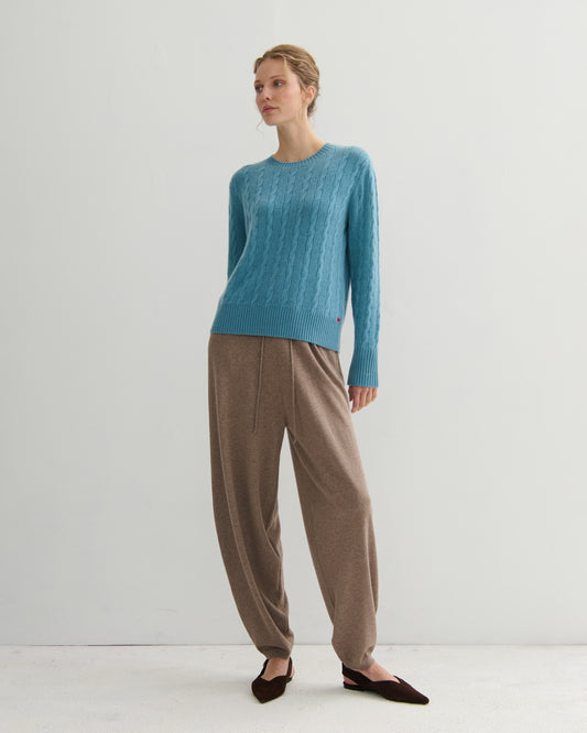 Cashmerism Cable Knit Crew Neck Pullover