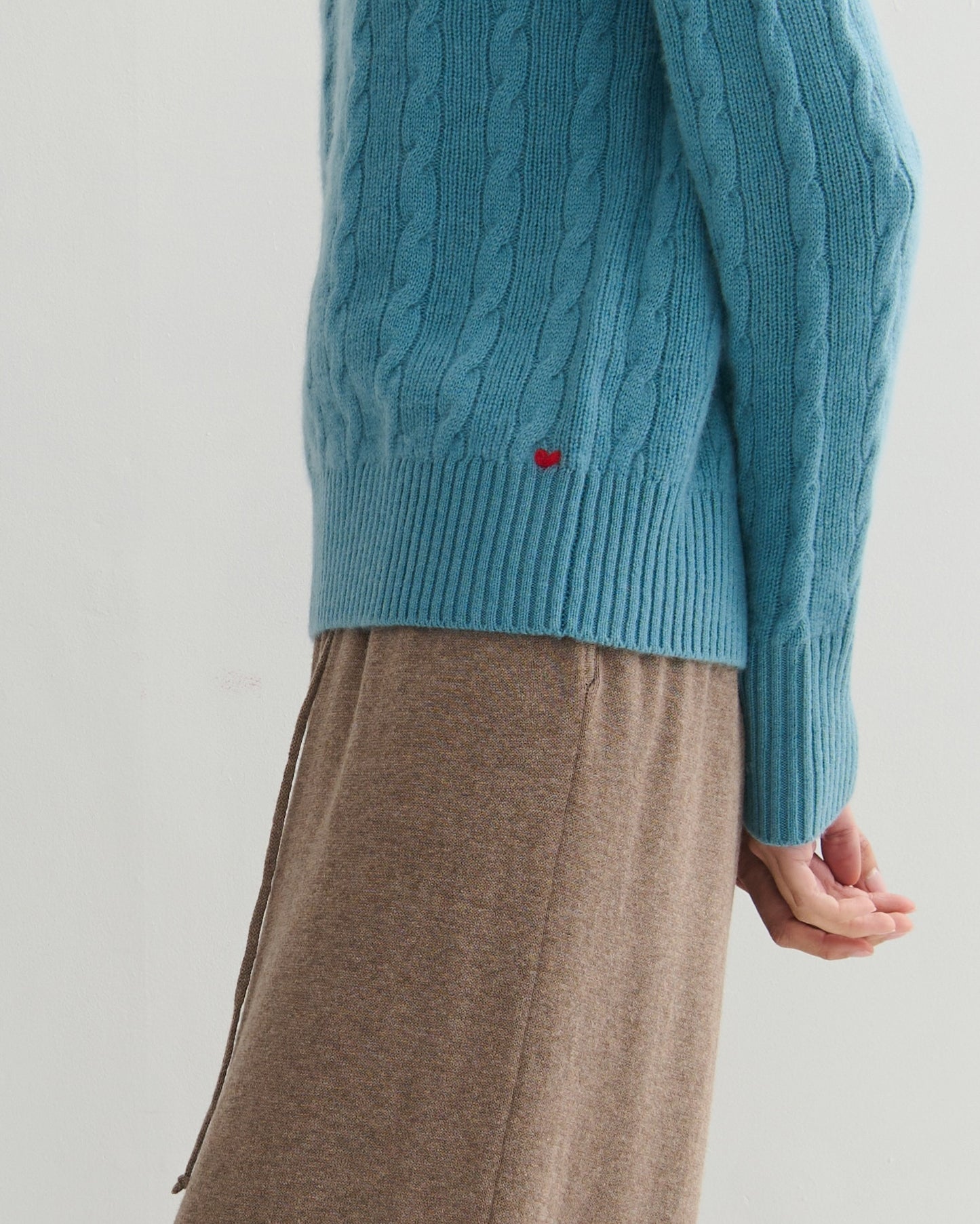 Cashmerism Cable Knit Crew Neck Pullover