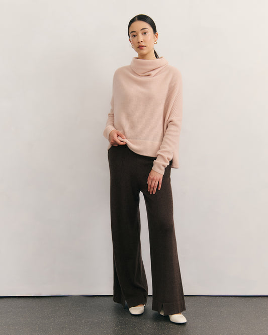 Cashmerism Ribknit Cowl Neck Crop Top
