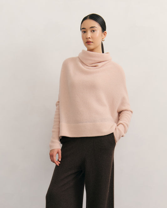 Cashmerism Ribknit Cowl Neck Crop Top