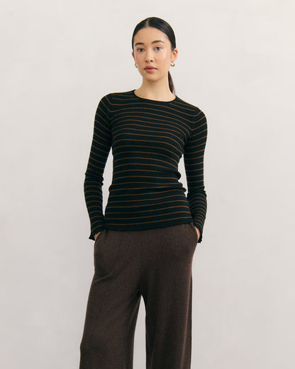 Cashmerism Superfine Robbed Stripe Top