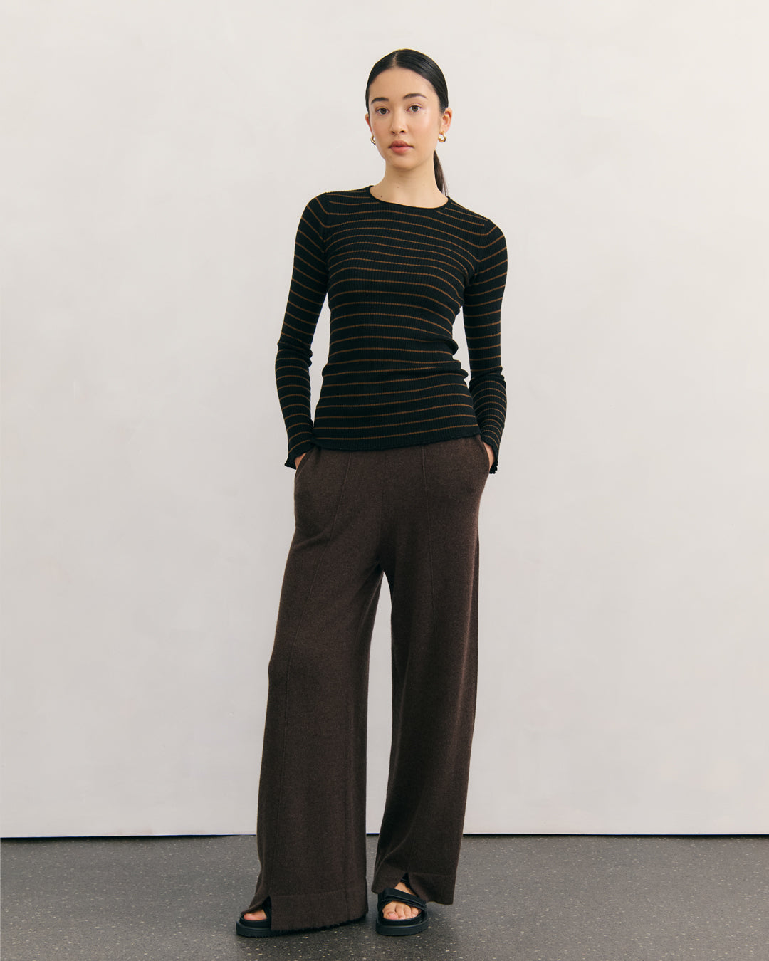 Cashmerism Superfine Robbed Stripe Top
