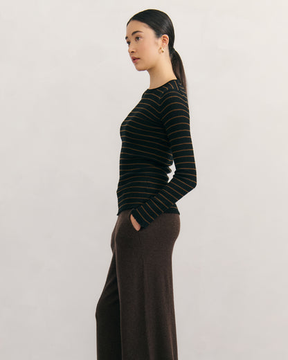 Cashmerism Superfine Robbed Stripe Top