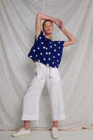 Brigid McLaughlin Contrast Belted Mata Crop Pant White