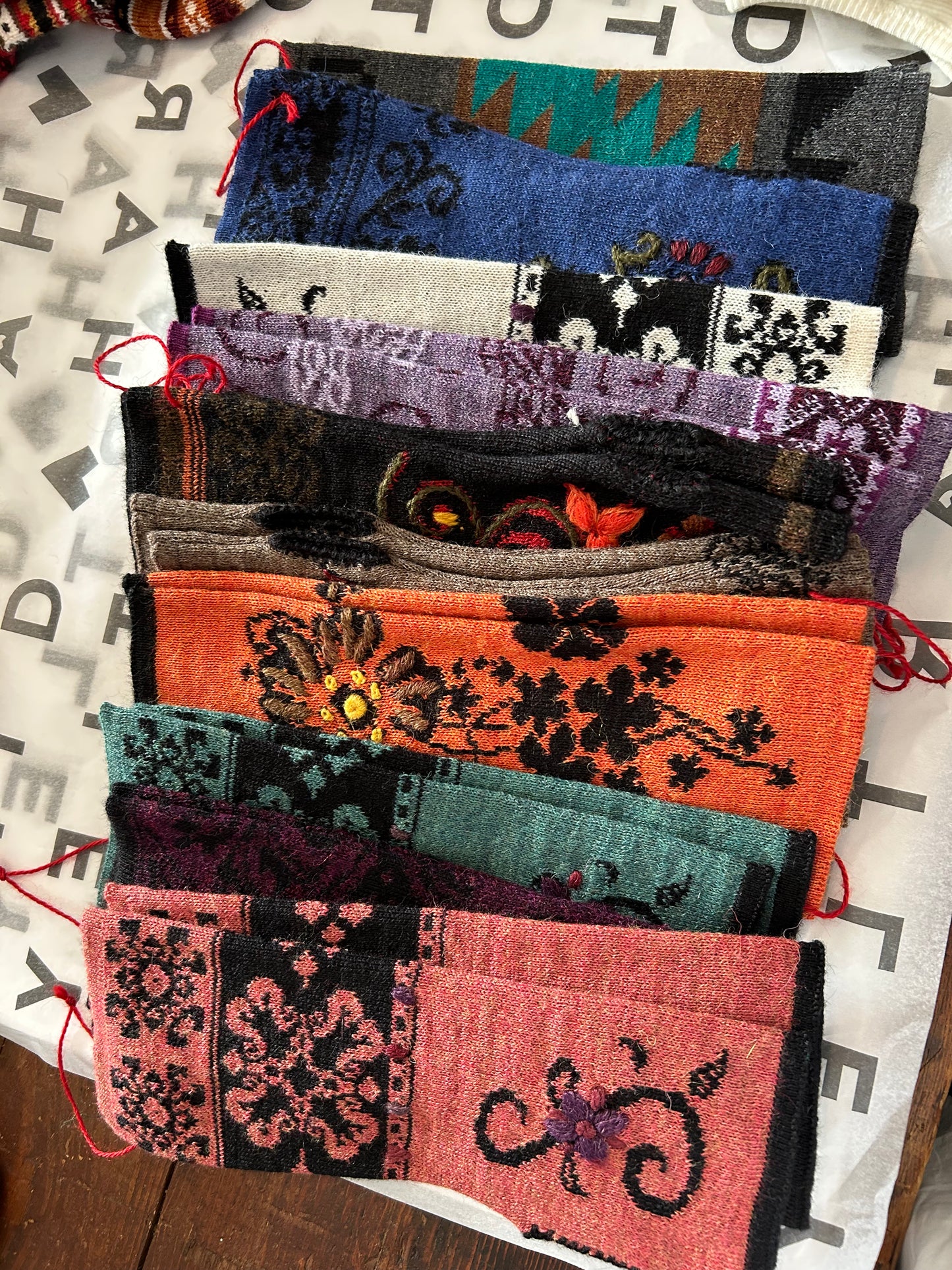 Little Alpaca Embroidered Mitts