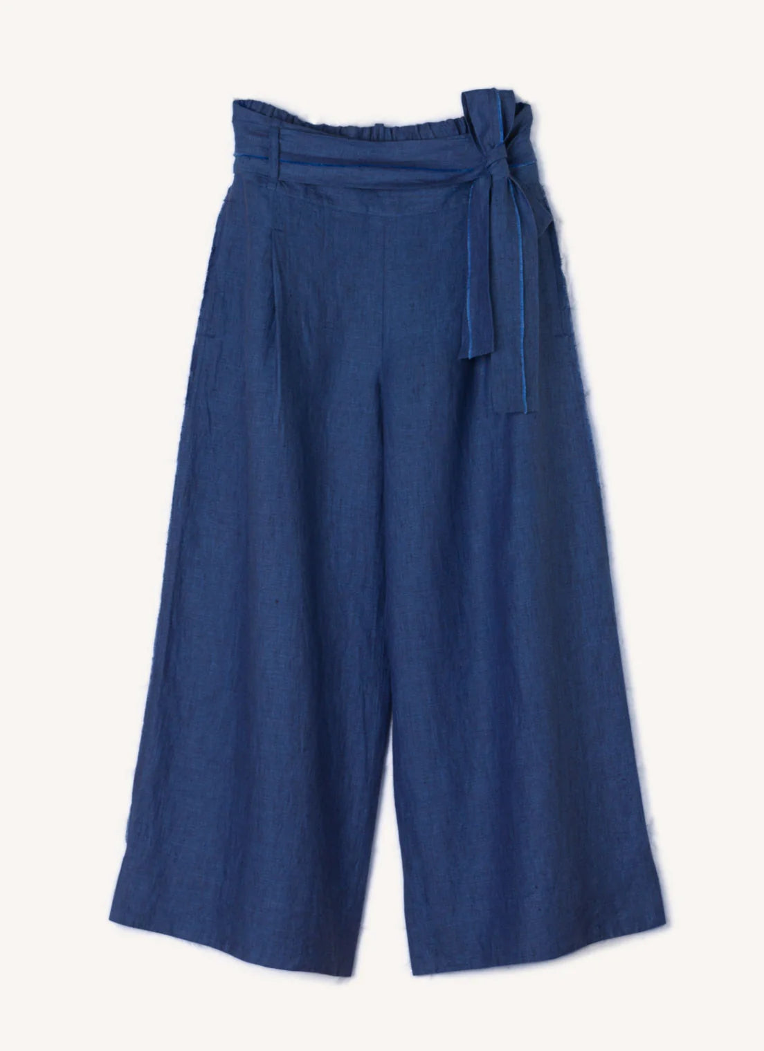 Brigid McLaughlin Mata Crop Pant With Frayed Detail Blue Cross