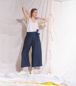 Brigid McLaughlin Belted Mata Linen Crop Pant