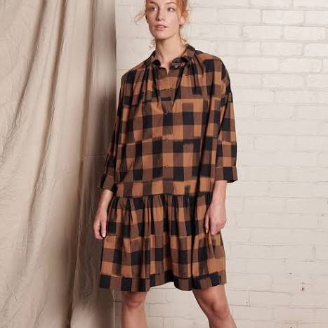 Brigid McLaughlin Dress Bronze Plaid