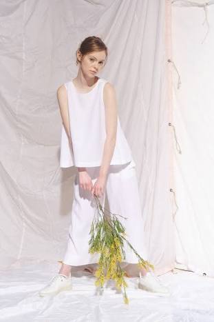 Brigid McLaughlin Tamara Linen Smock Detail Tank White